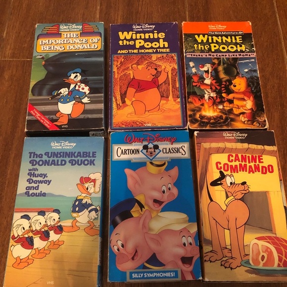 Disney Other - Lot 6 Disney VHs tapes Winnie pooh Pluto Silly symphones Donald duck huey Canine